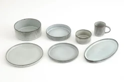 Flamant Architecto, Assiette A Pates, Ceramique, Gris Hot