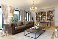 Flamant Balmore, Bibliotheque, Chene Patine, 3 Parties, Avec Echelle New