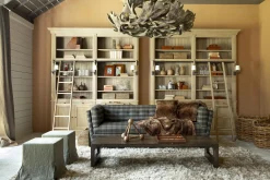 Flamant Balmore, Bibliotheque, Chene Patine, 2 Parties, Avec Echelle Best