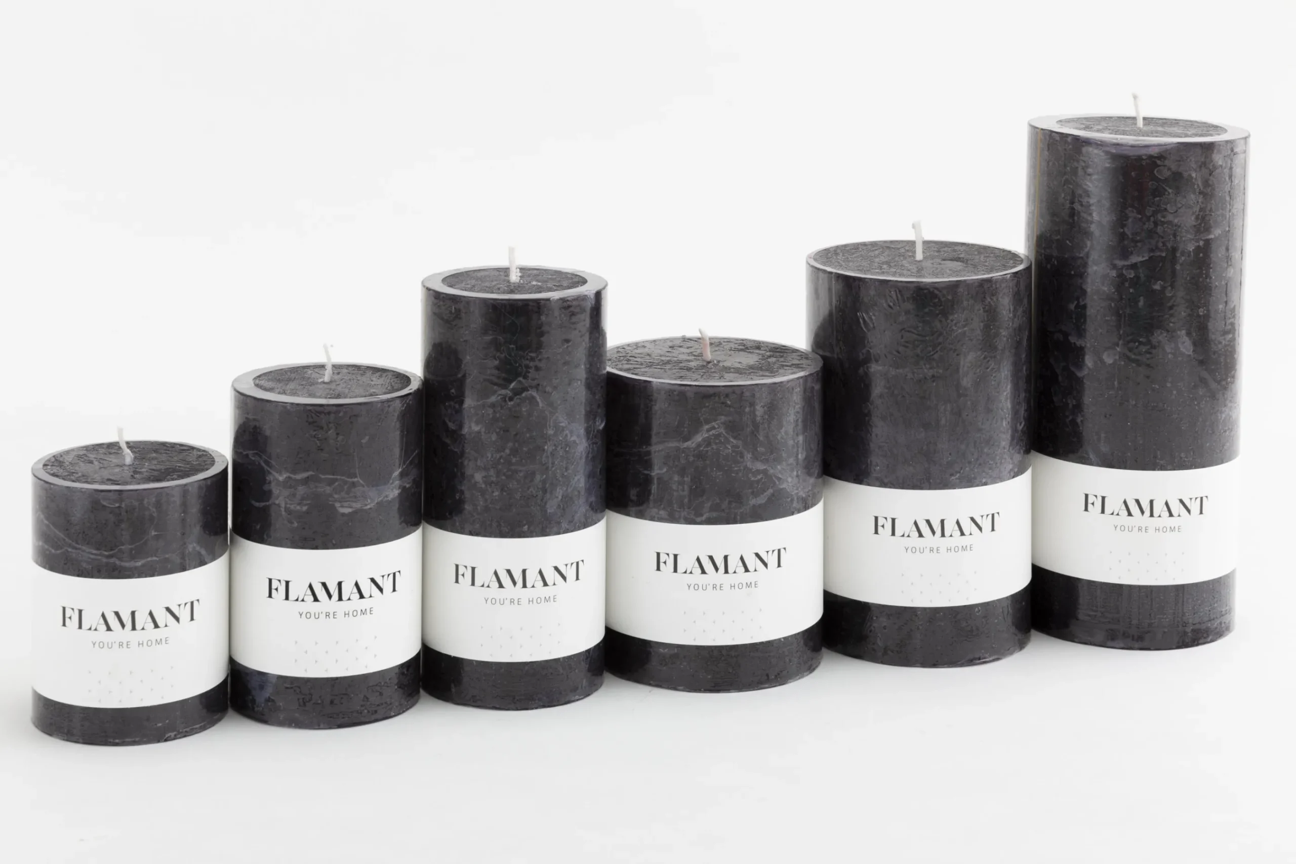 Flamant Beth, Bougie, Couleur Noir, 9X20Cm