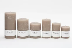 Flamant Beth, Bougie, Couleur Taupe, 9X20Cm