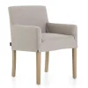 Flamant Billy, Fauteuil, Bouleau, Lin Blanc Casse Sale