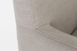 Flamant Billy, Fauteuil, Bouleau, Lin Blanc Casse Sale