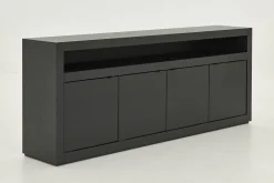 Flamant Bjorn, Buffet, Noir, 4 Portes, Avec Lumieres Led A Intensite Variable Outlet