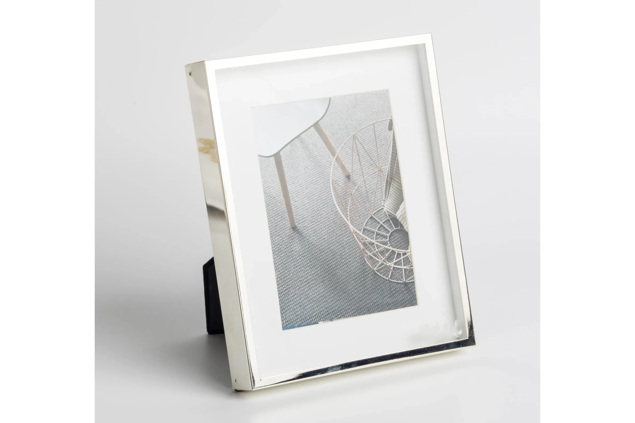 Flamant Boites, Cadre Photo, Plaque Argent Et Laque, 13X18 Clearance