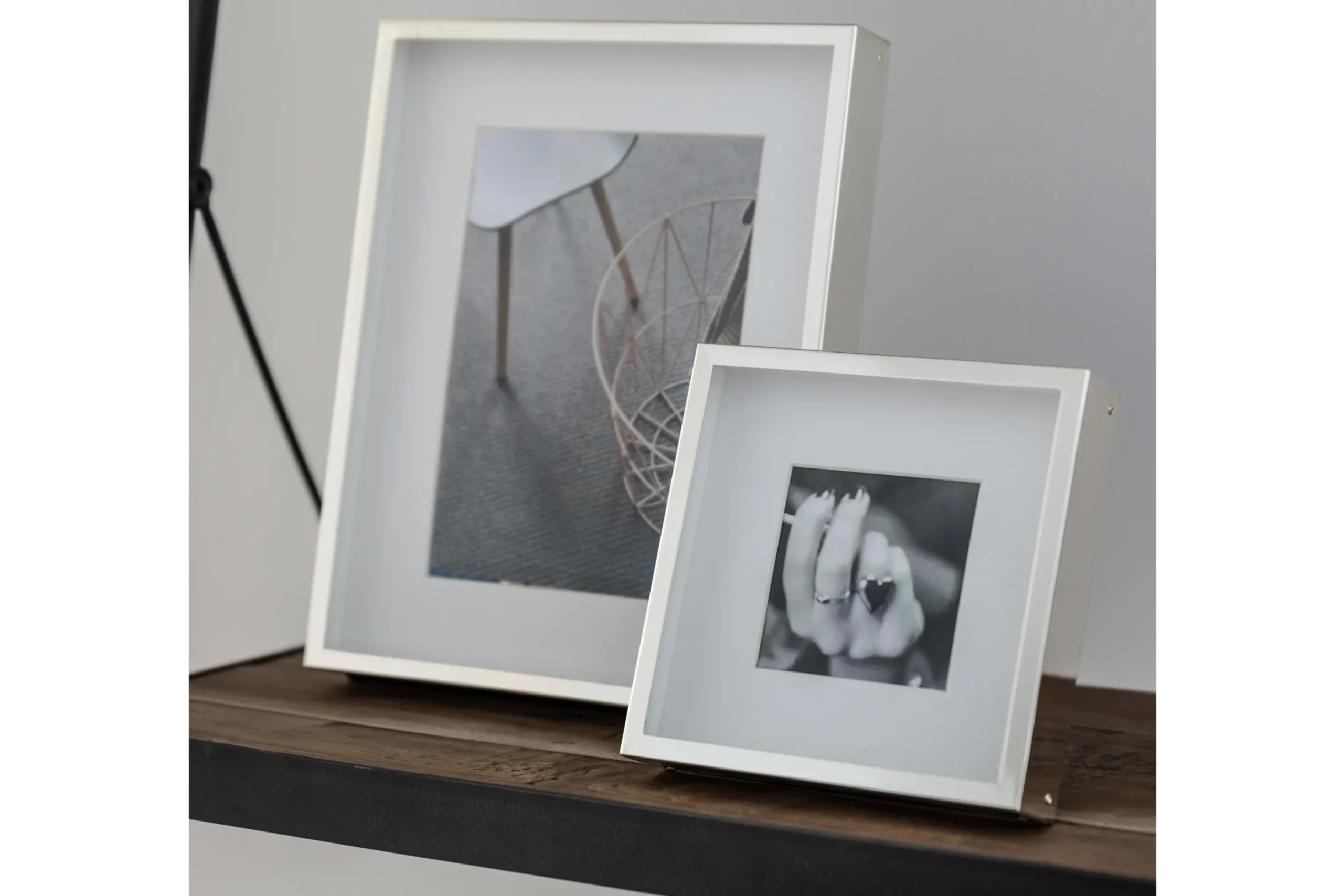 Flamant Boites, Cadre Photo, Plaque Argent Et Laque, 13X18 Clearance