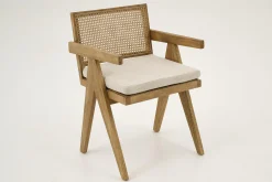 Flamant Bruno, Fauteuil, Chene, Roseau, Avec Coussin New