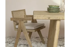 Flamant Bruno, Fauteuil, Chene, Roseau, Avec Coussin New