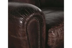 Flamant Burnham, Fauteuil Club, Marron Fonce, Cuir Outlet