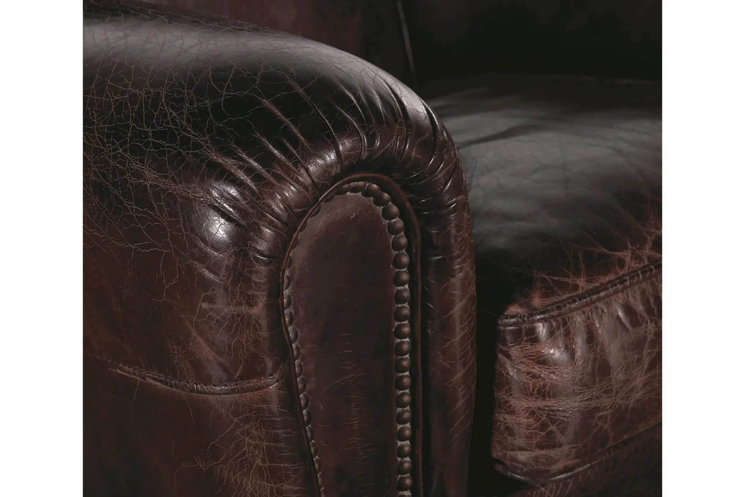 Flamant Burnham, Fauteuil Club, Marron Fonce, Cuir Outlet