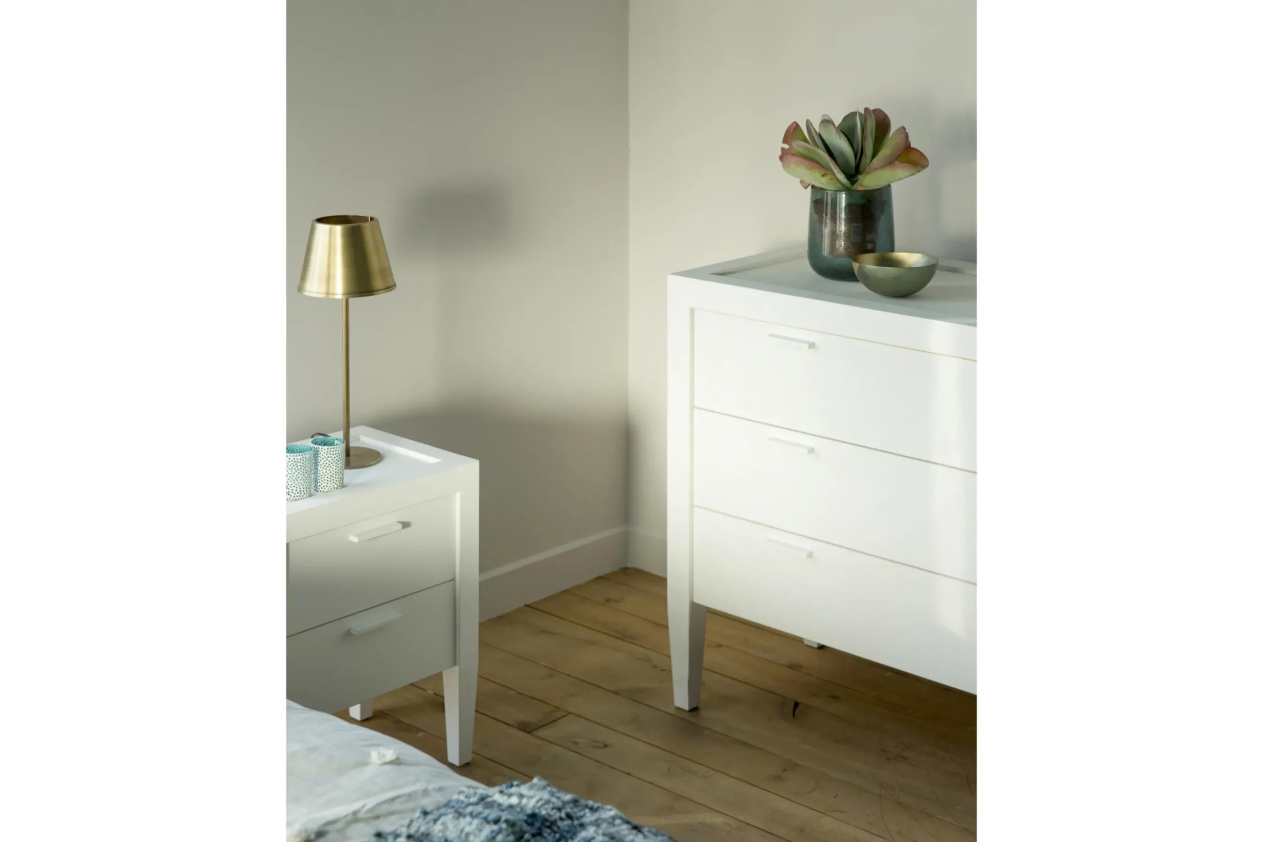 Flamant Cape Cod, Table De Chevet, Bois De Pin, Blanc