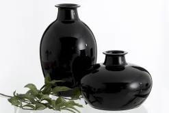 Flamant Chiaz, Vase, Verre, Noir Hot