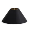 Flamant Circum, Abat-Jour, Noir Et Or, Conique, 23 Cm New