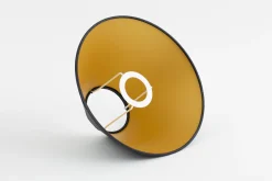 Flamant Circum, Abat-Jour, Noir Et Or, Conique, 23 Cm New