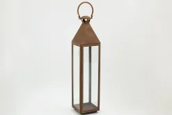 Flamant Ellis, Lanterne, Fer Et Verre, Rouille, Xl Discount