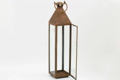 Flamant Ellis, Lanterne, Fer Et Verre, Rouille, Xl Discount