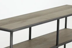 Flamant Farra, Table Console, Chene Patine Et Fer Best