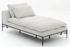 Flamant Floria, Fauteuil Lounge, Lin Naturel Et Metal Noir New