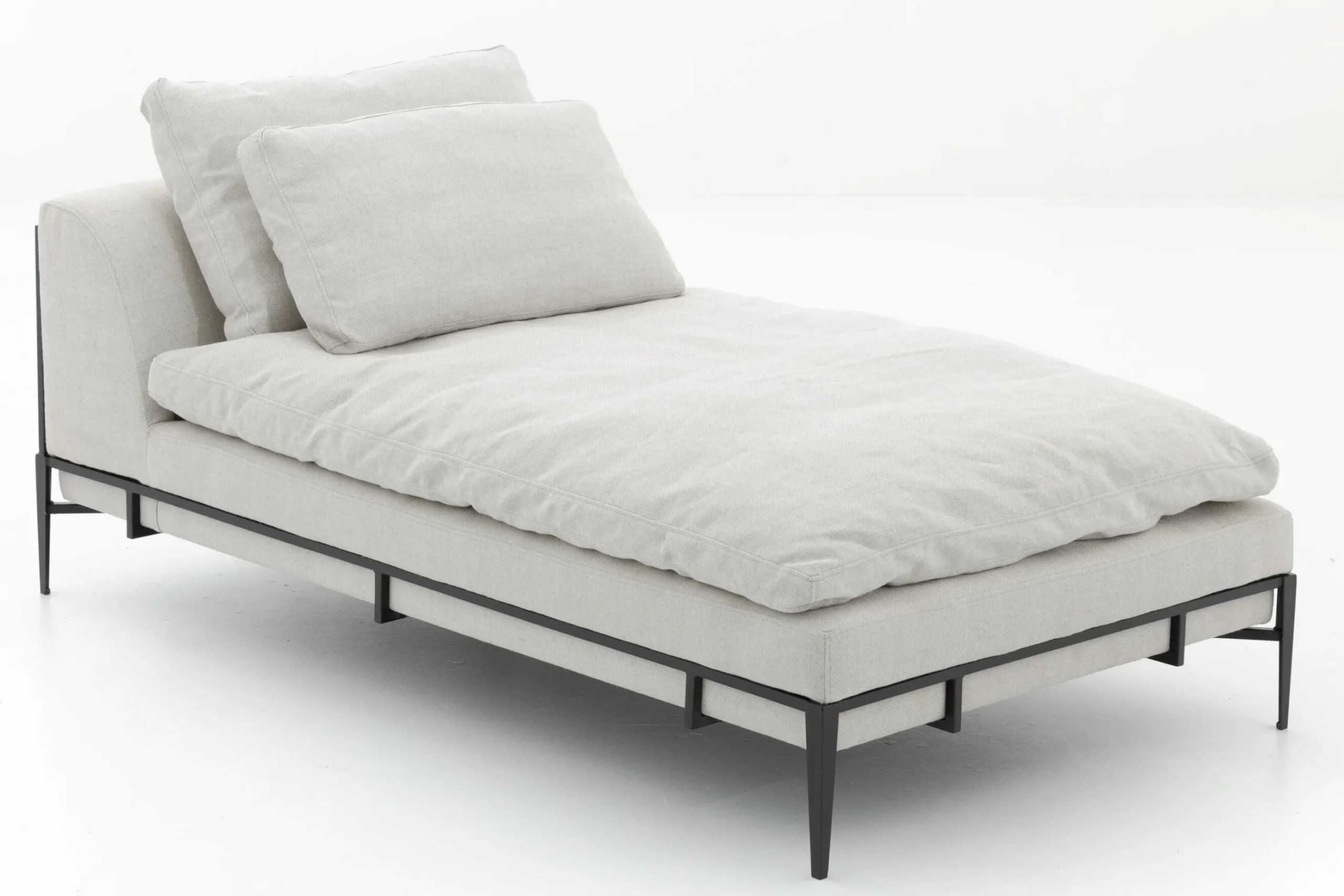 Flamant Floria, Fauteuil Lounge, Lin Naturel Et Metal Noir New