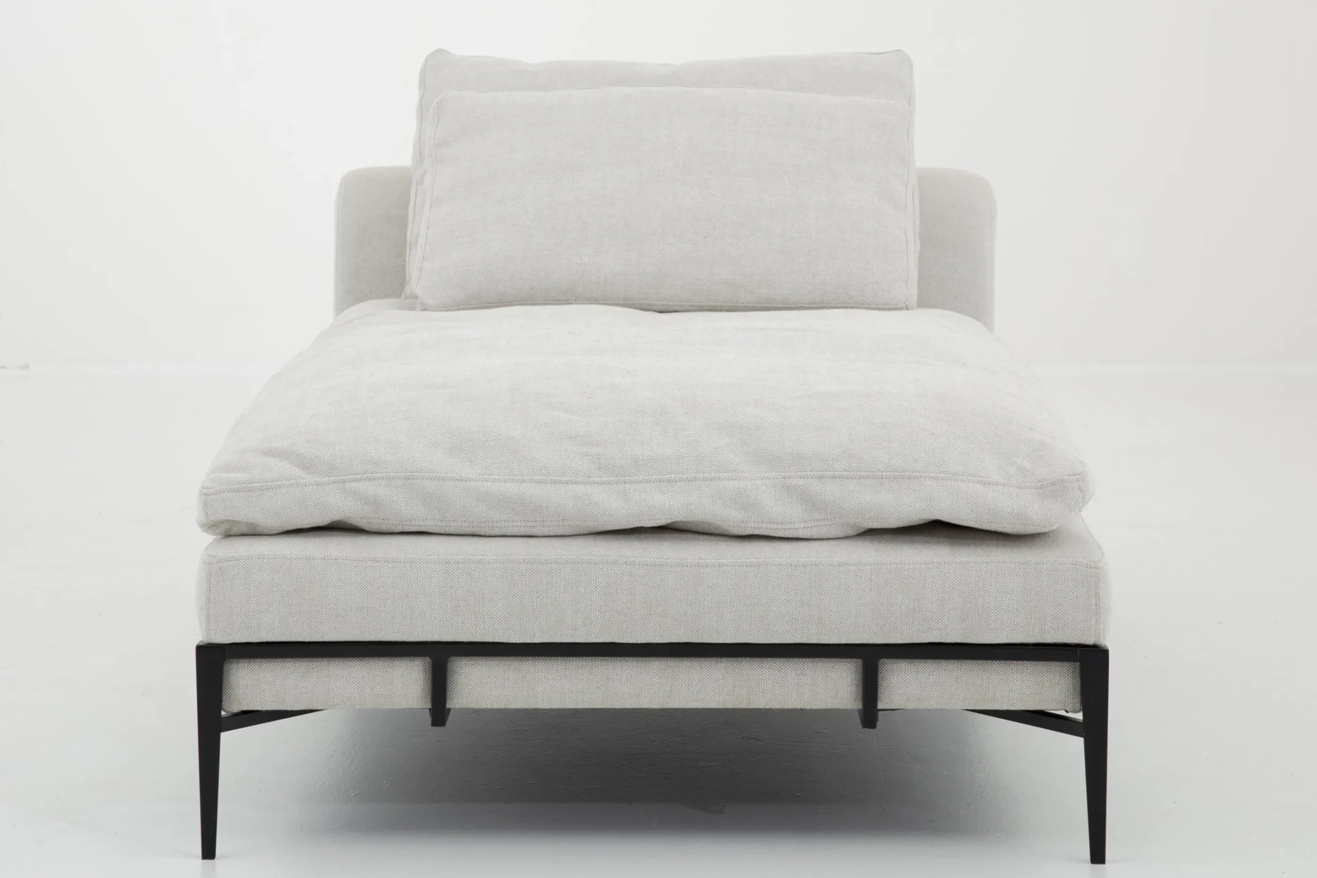 Flamant Floria, Fauteuil Lounge, Lin Naturel Et Metal Noir New