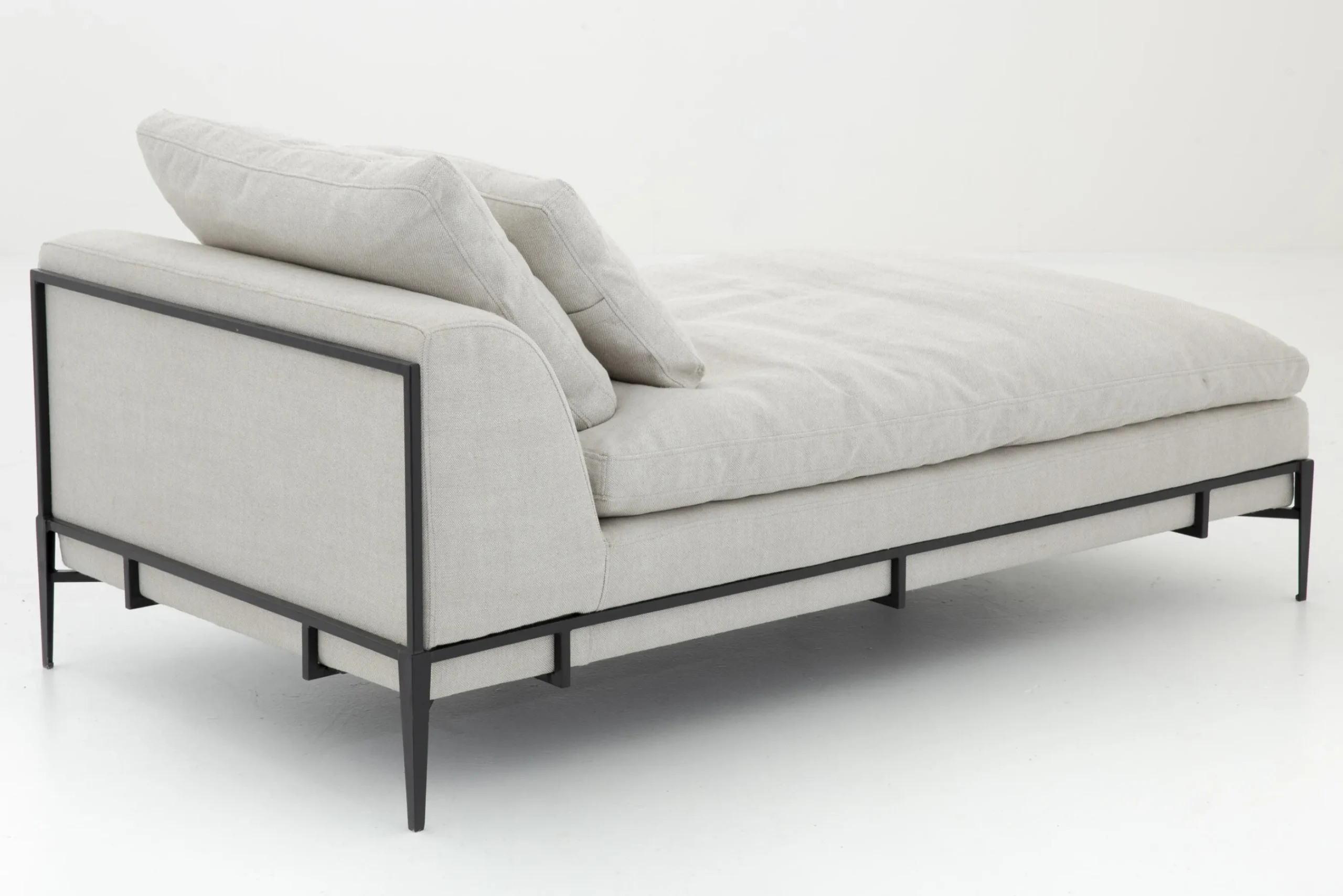 Flamant Floria, Fauteuil Lounge, Lin Naturel Et Metal Noir New