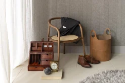 Flamant Hanan, Panier, Cuir, Rond New