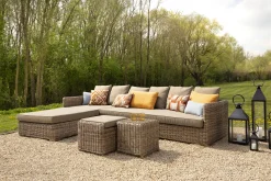 Flamant Hills, Canape De Jardin, Avec Coussin + Pouf Best