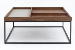 Flamant Jalon, Table Basse, Carree, Bois Et Metal Clearance