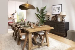 Flamant Jeffrey, Table A Manger, Vieux Chene, 300 Cm New