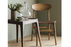 Flamant Joel, Chaise, Chene Et Assise Cuir New