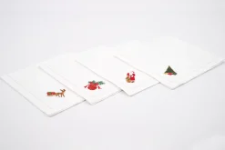 Flamant Karoli, Serviette, Broderie, Lot De 4 Discount