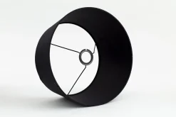 Flamant Lindro, Abat-Jour, Noir, Cylindre, 35 Cm New