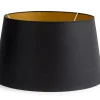 Flamant Lindro, Abat-Jour, Noir Et Dore, Cylindre, 50 Cm Clearance