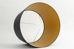 Flamant Lindro, Abat-Jour, Noir Et Dore, Cylindre, 50 Cm Clearance