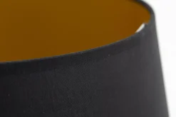 Flamant Lindro, Abat-Jour, Noir Et Dore, Cylindre, 35 Cm Outlet