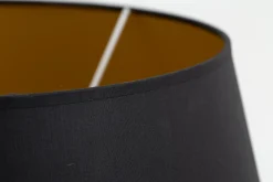 Flamant Lindro, Abat-Jour, Noir Et Dore, Cylindre, 40 Cm Outlet