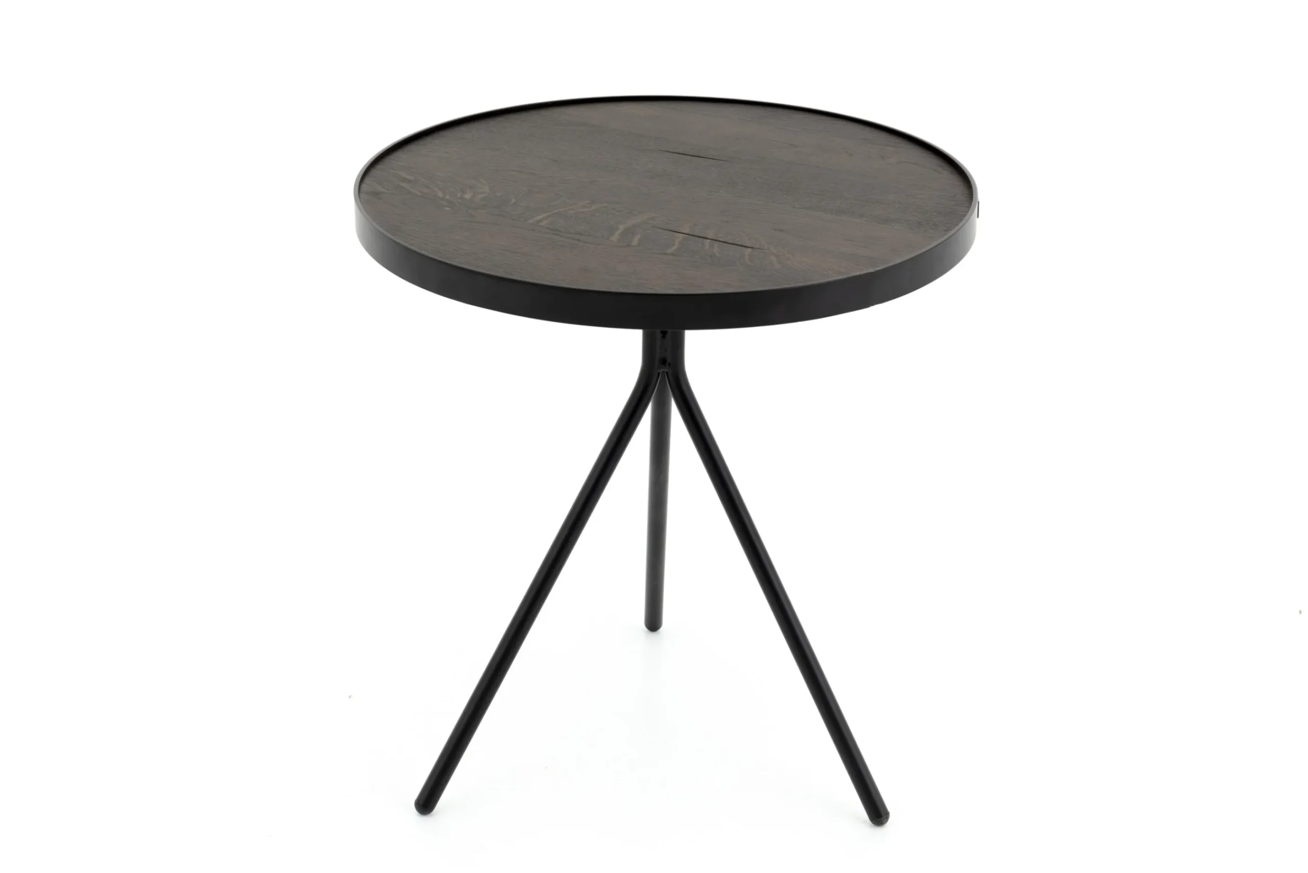 Flamant Madison, Table D'Appoint, Chene Et Metal, Ronde, 45 Cm, Marron Fonce Online