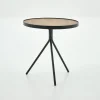 Flamant Madison, Table D'Appoint, Chene Et Metal, Ronde, 45 Cm, Marron Clair Sale