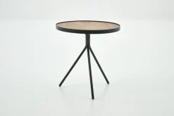Flamant Madison, Table D'Appoint, Chene Et Metal, Ronde, 45 Cm, Marron Clair Sale