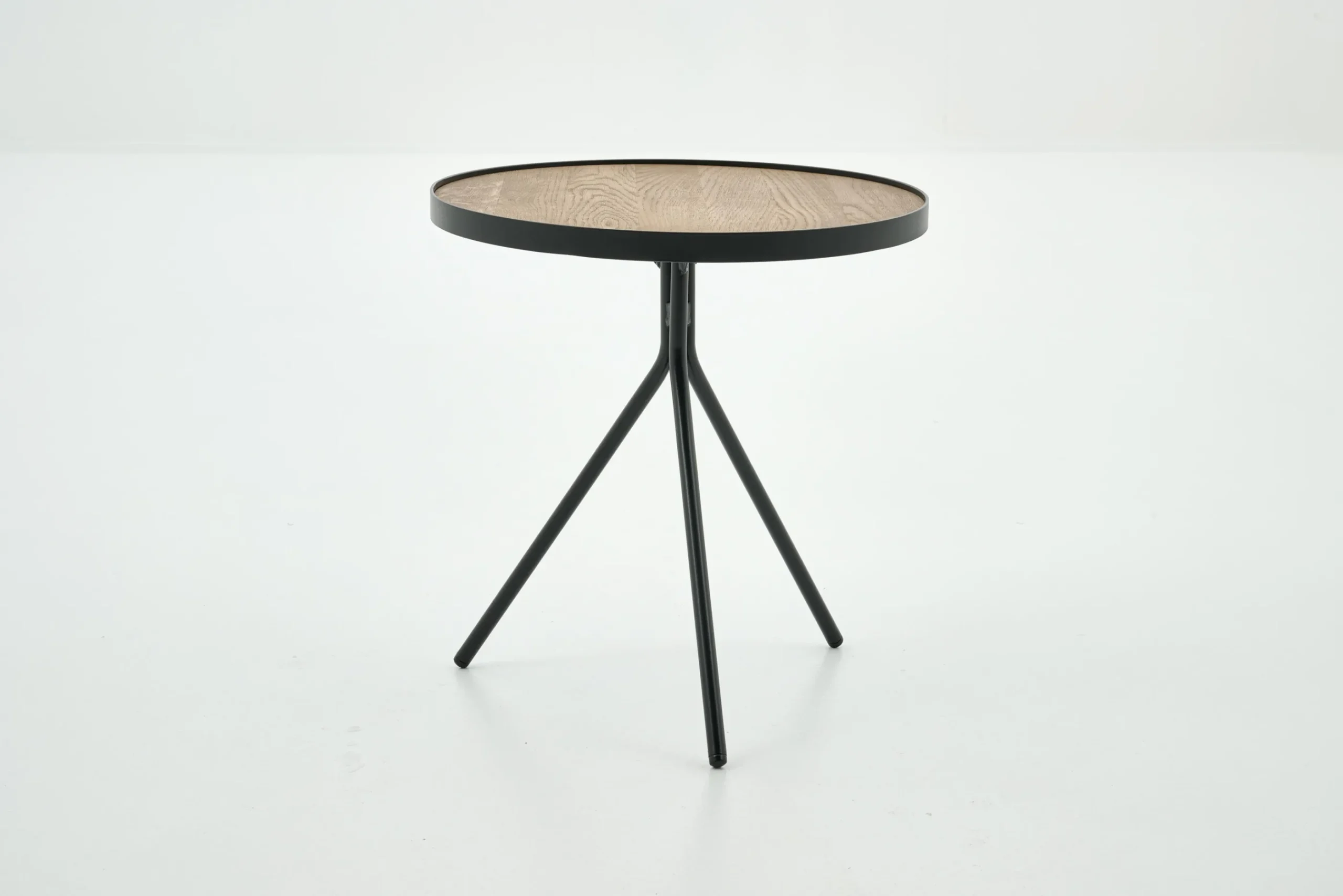 Flamant Madison, Table D'Appoint, Chene Et Metal, Ronde, 45 Cm, Marron Clair Sale