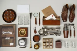 Flamant Manhattan, Cendrier, Cuir Marron Clearance