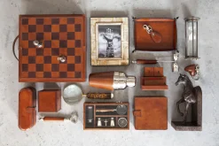 Flamant Manhattan, Plateau, Cuir Marron, L Discount