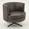 Flamant Marchetti, Fauteuil, Cuir Noir, Rotatif New