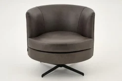 Flamant Marchetti, Fauteuil, Cuir Noir, Rotatif New