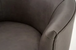 Flamant Marchetti, Fauteuil, Cuir Noir, Rotatif New