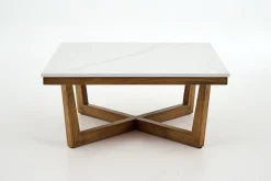 Flamant Marnix, Table Basse, Chene Et Pierre, 90X90 Discount