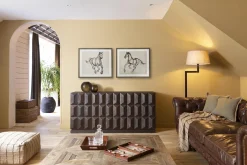 Flamant Martha, Lampadaire, Marron/Noir, Laiton Outlet