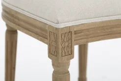 Flamant Medy, Chaise, Chene, Lin Naturel Discount