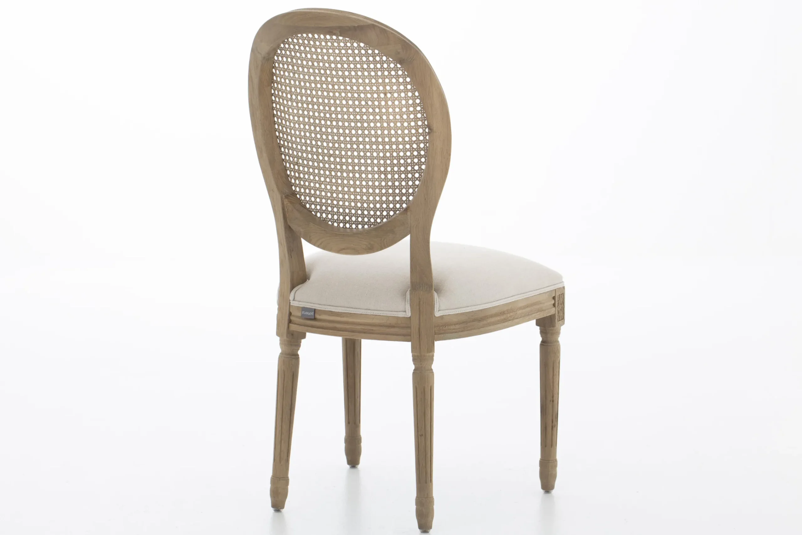 Flamant Medy, Chaise, Chene, Lin Naturel Discount