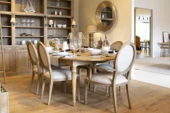 Flamant Medy, Chaise, Chene, Lin Naturel Discount